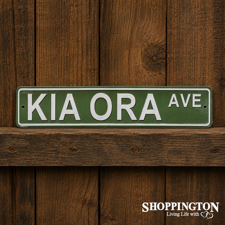 Kia Ora Ave Metal Street Sign