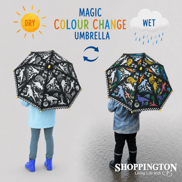 Kids Colour Changing Umbrella - Dinosaurs