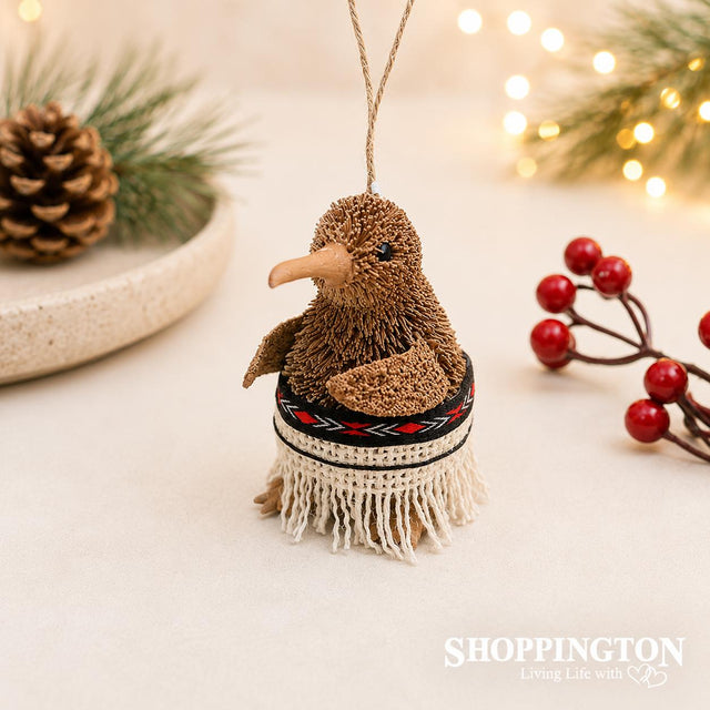 Kiwi with Piupiu Xmas Decoration