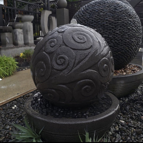 Koru Carved Concrete Ball Water Feature 50cm x 60cm
