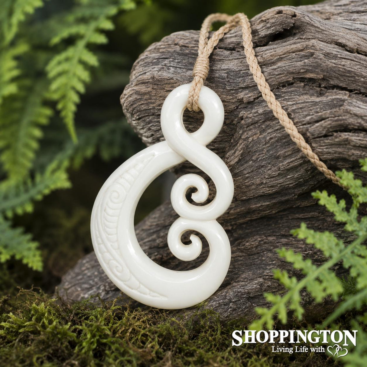 Koru & Twist Bone Pendant