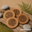 Kowhaiwhai Circle Rimu Coasters