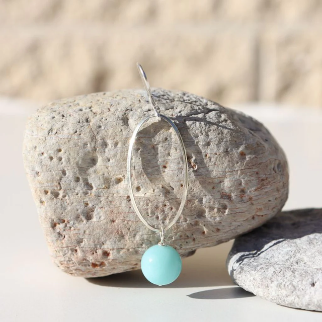 La Pierre - Amazonite Sterling Silver Earrings