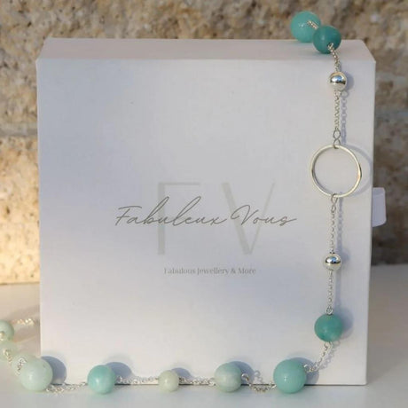 La Pierre - Amazonite Sterling Silver Short Necklace