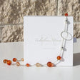 La Pierre - Carnelian Orange Sterling Silver Short Necklace