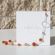 La Pierre - Carnelian Orange Sterling Silver Short Necklace