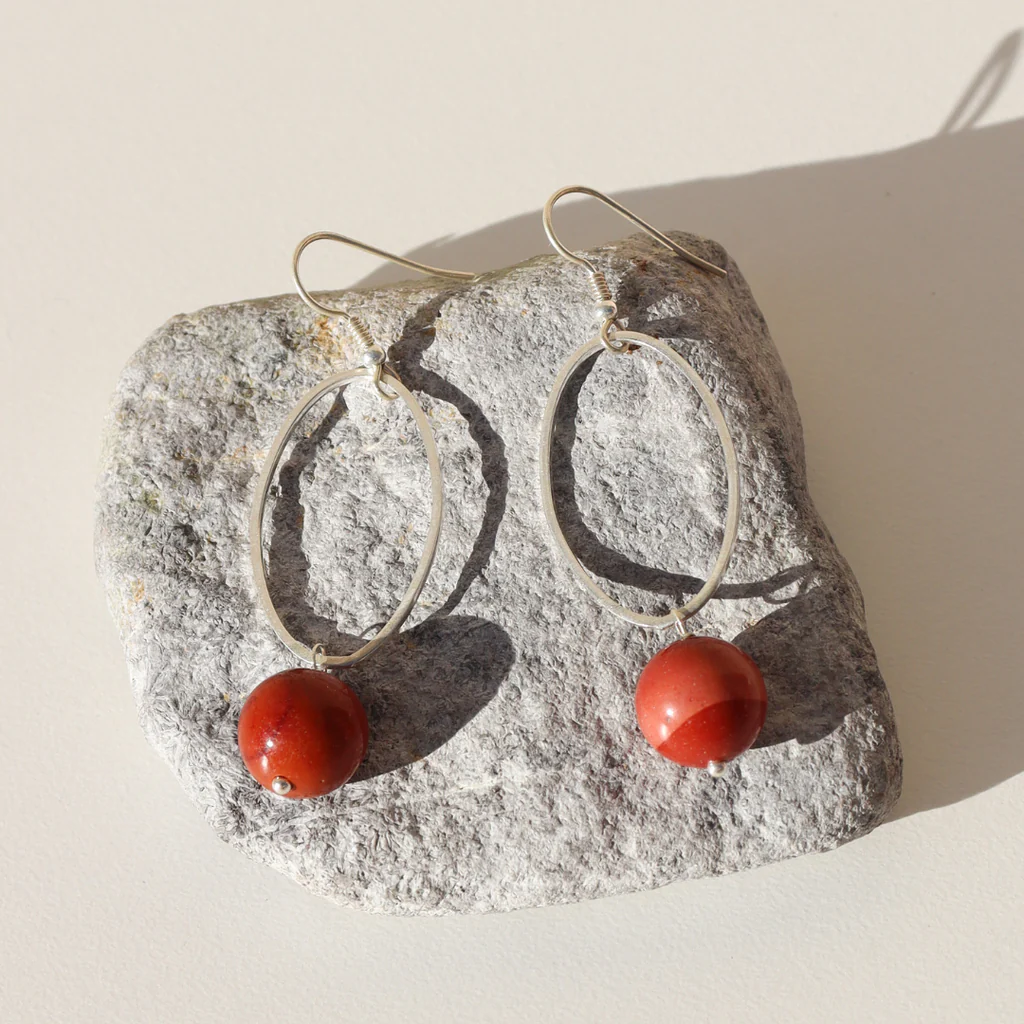 La Pierre - Mookaite Cinnamon Sterling Silver Earrings