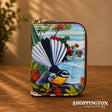 Leather NZ Print Card Wallet ND - Fantail - Irene Velman