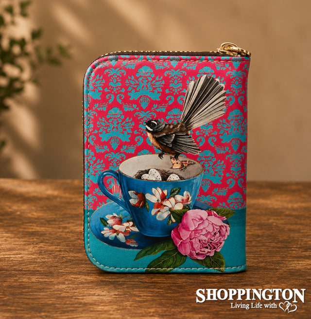 Leather NZ Print Card Wallet - Nurture - Angie Dennis