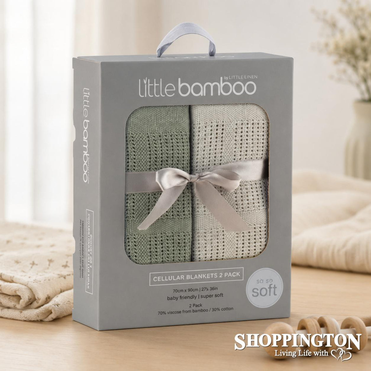 Little Bamboo Cellular Blankets - Bayleaf