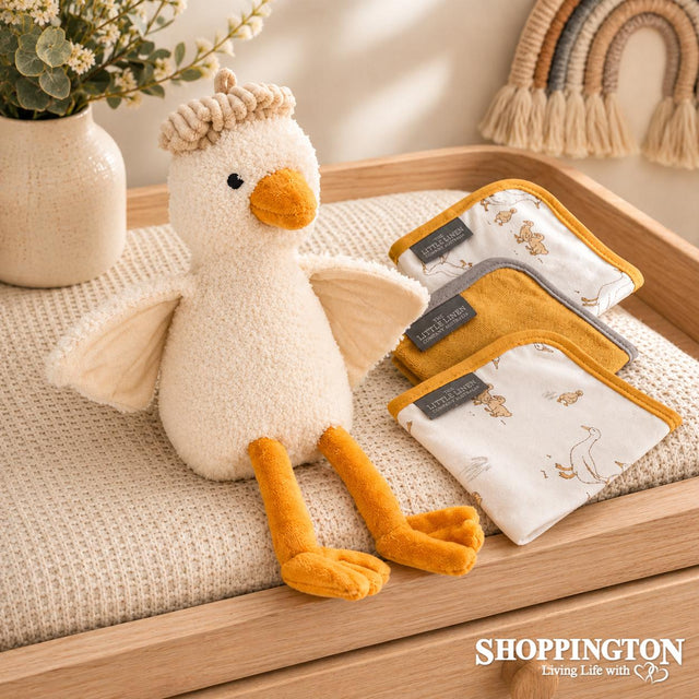 Little Linen Plush Toy & Washers - Farmyard Duck