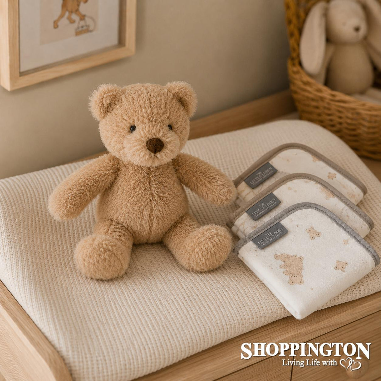 Little Linen Plush Toy & Washers - Nectar Bear