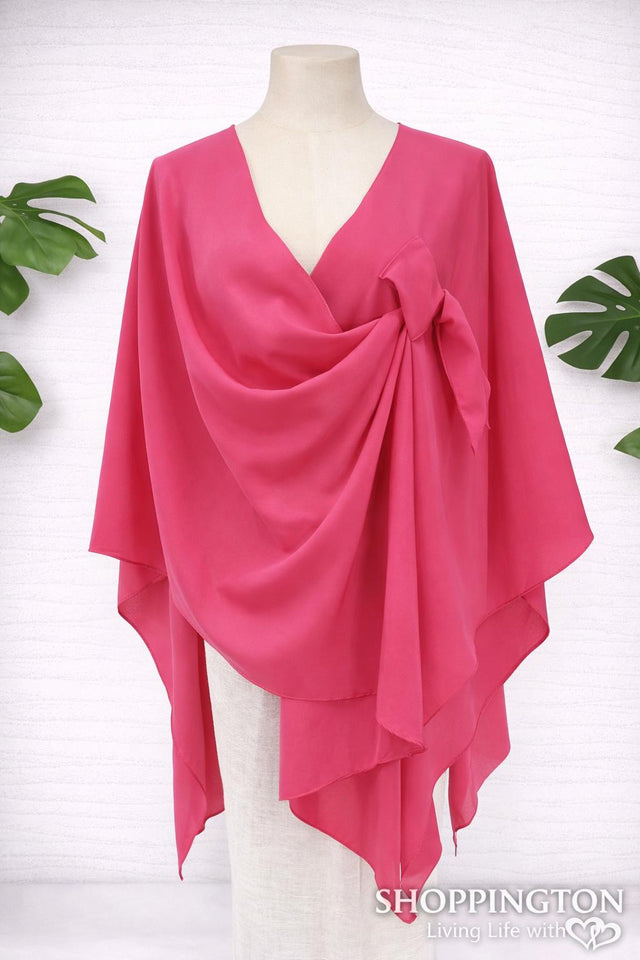 Loop Tie Cape - Fuschia