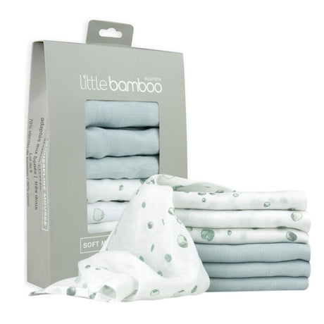 Lt Bamboo Muslin Washer (6 pkt) - Whisper
