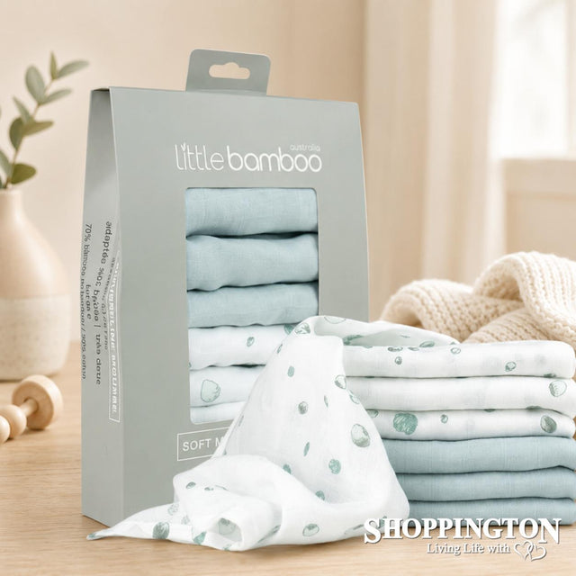 Lt Bamboo Muslin Washer (6 pkt) - Whisper