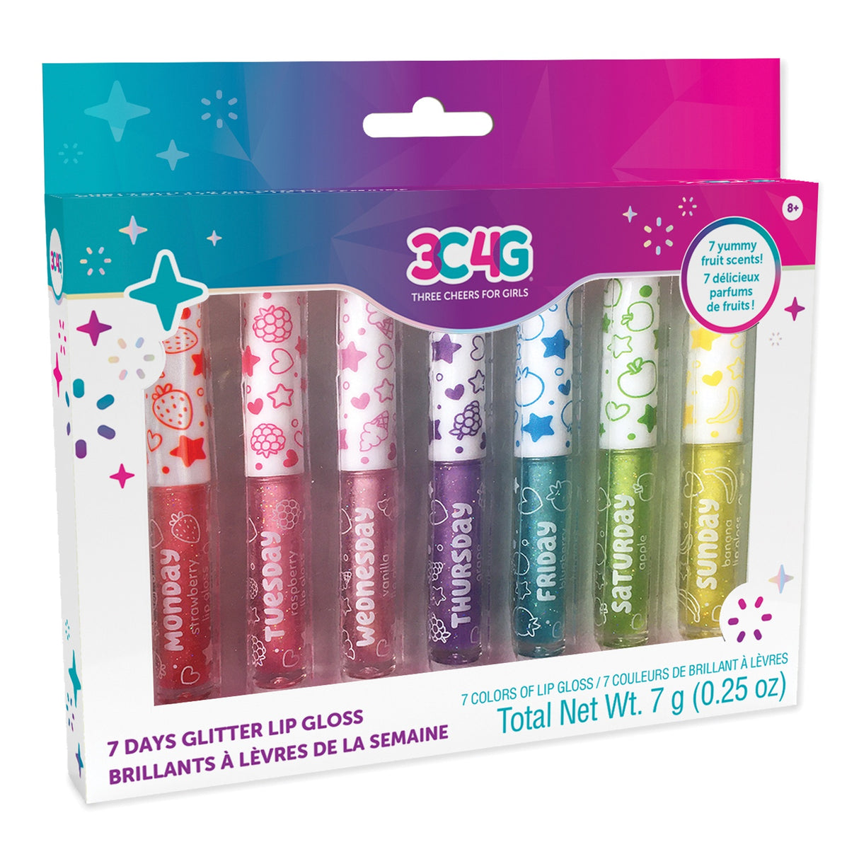 7 Days Glitter Lip Gloss - Set of 7