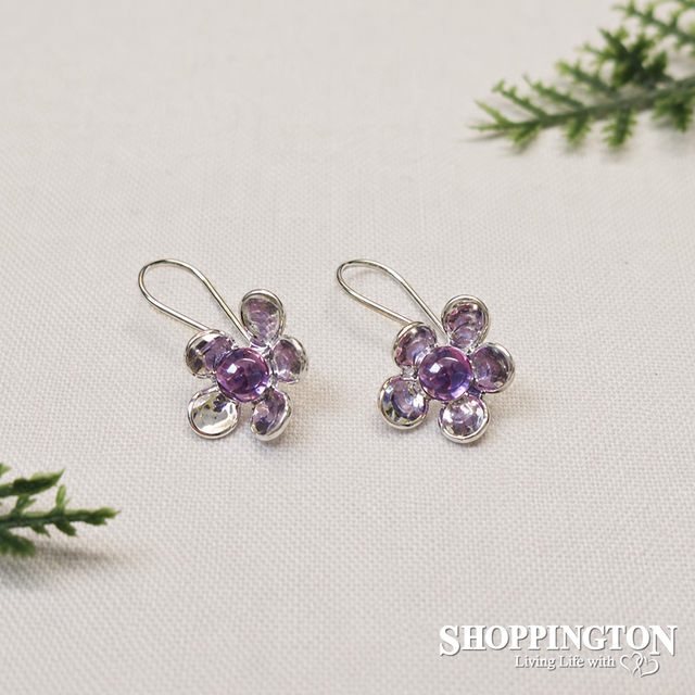 Manuka Drop earrings with Amethyst in Sterling Silver
