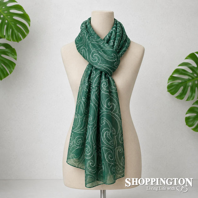 Maori Design Scarf - Green