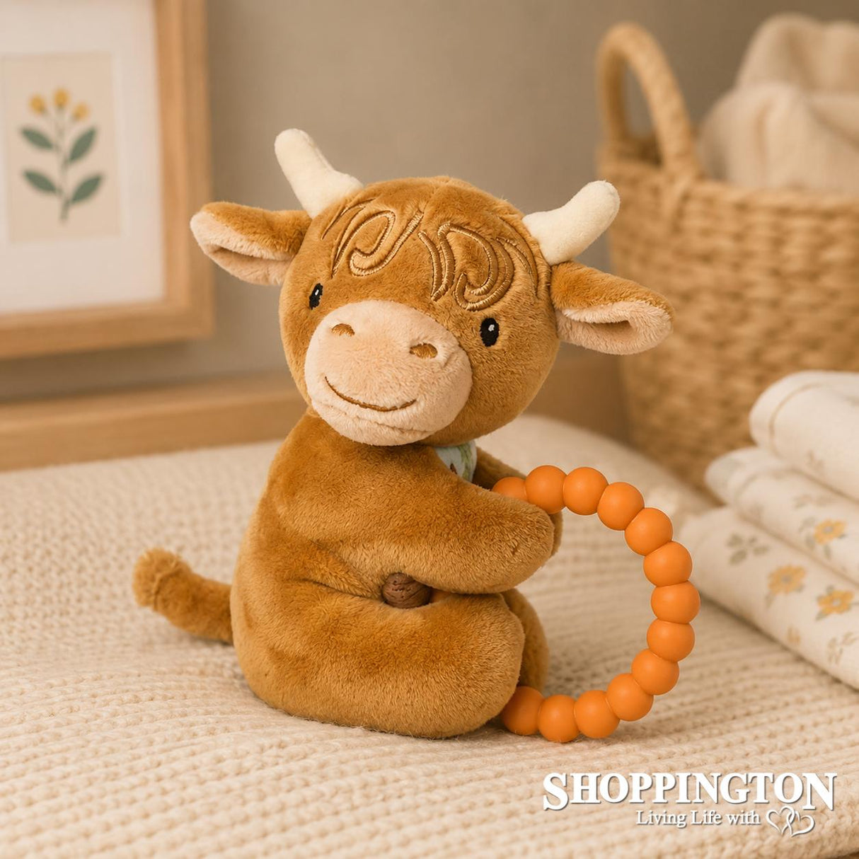 Mary Meyer Hetty Highland Cow Teether Rattle