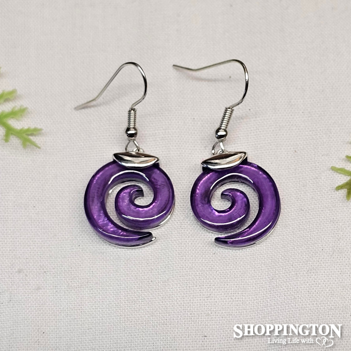 Earrings - MOP Koru Purple