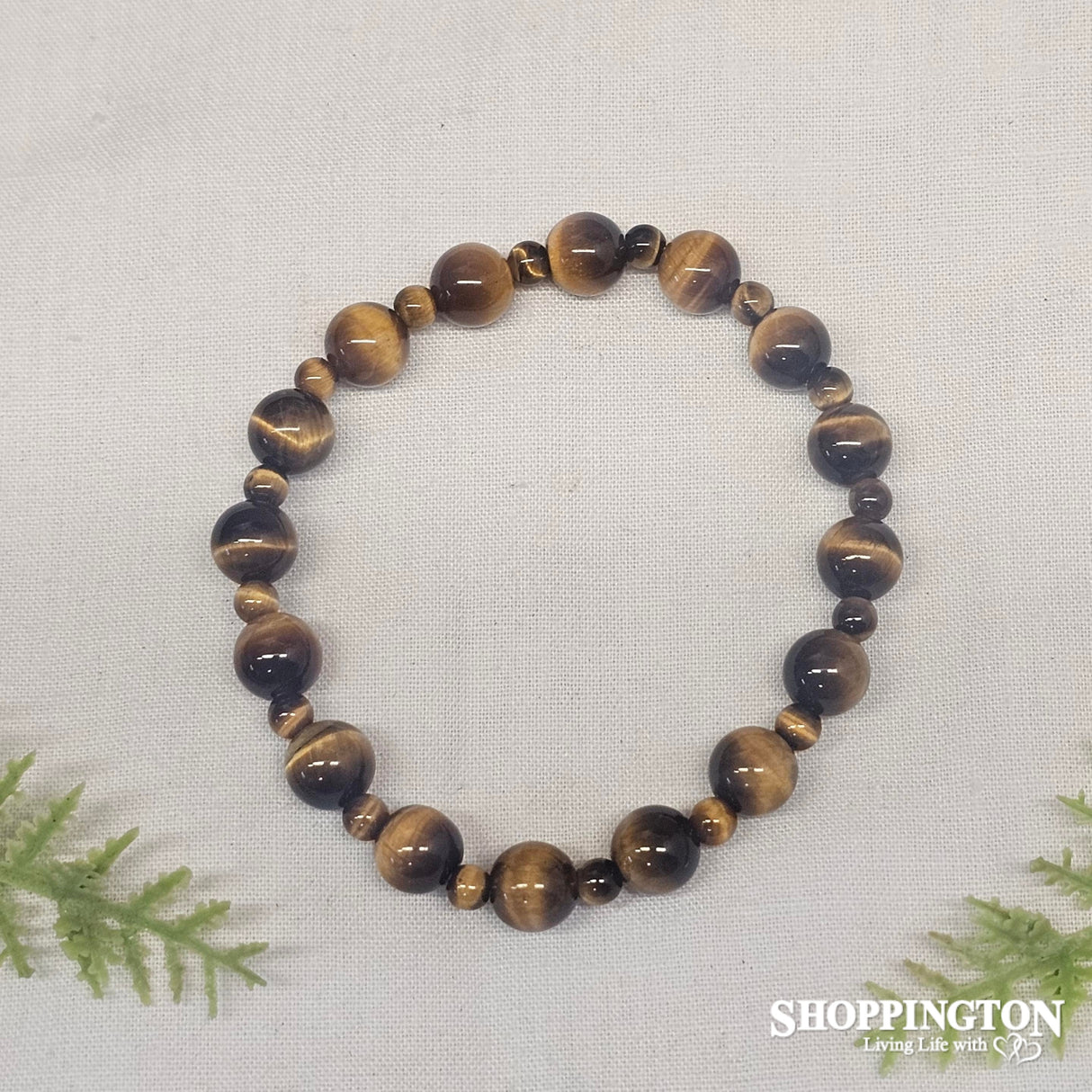 Tigers Eye Beaded Gemstone Bracelet