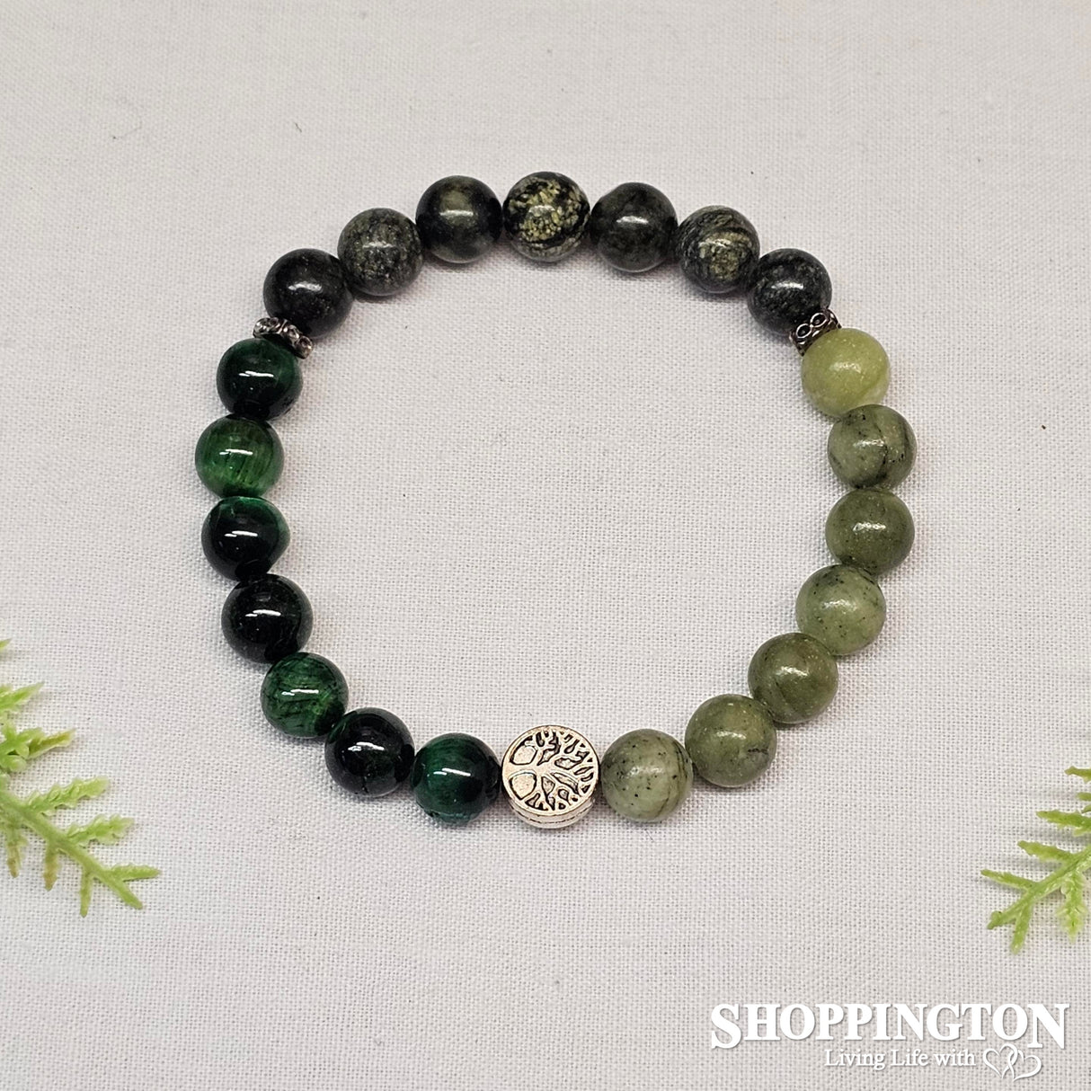 Triple Gemstone Bracelets - Jade, Zoisite, Green Tigers Eye