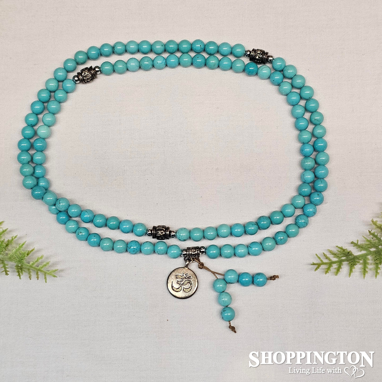 Turquoise (Howlite) Mala necklace- 108 Beads
