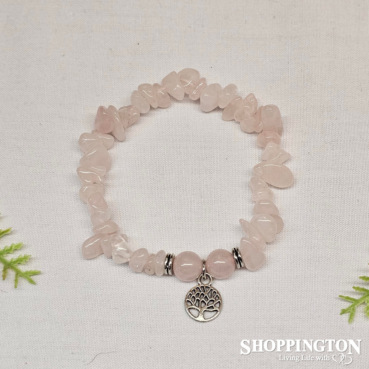 Tree of Life Gemstone Bracelets - Rose Quartz Love