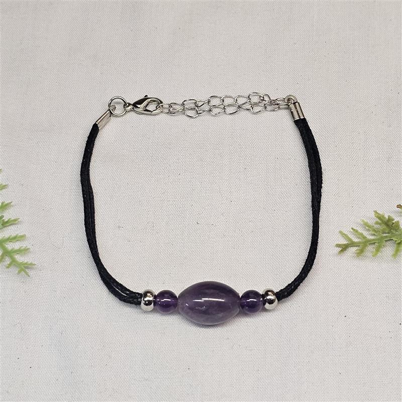 Gemstone Cord Bracelet - Amethyst