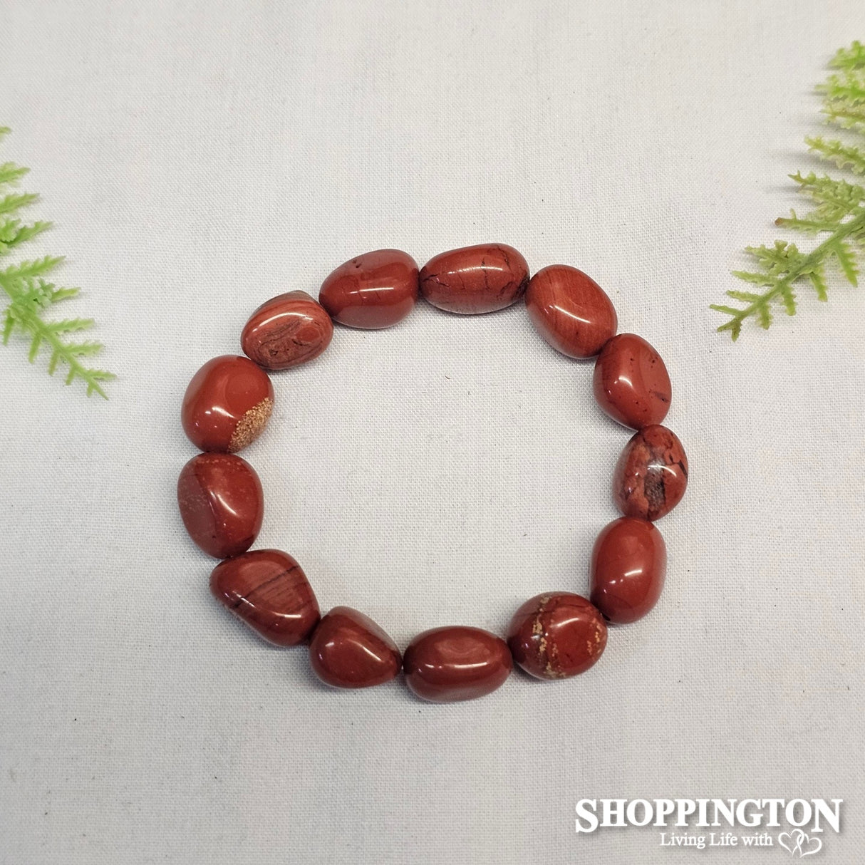 Gemstone Large Bead Bracelets - Red Jasper