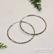 Medium Round 925 Silver Earrings 35mm