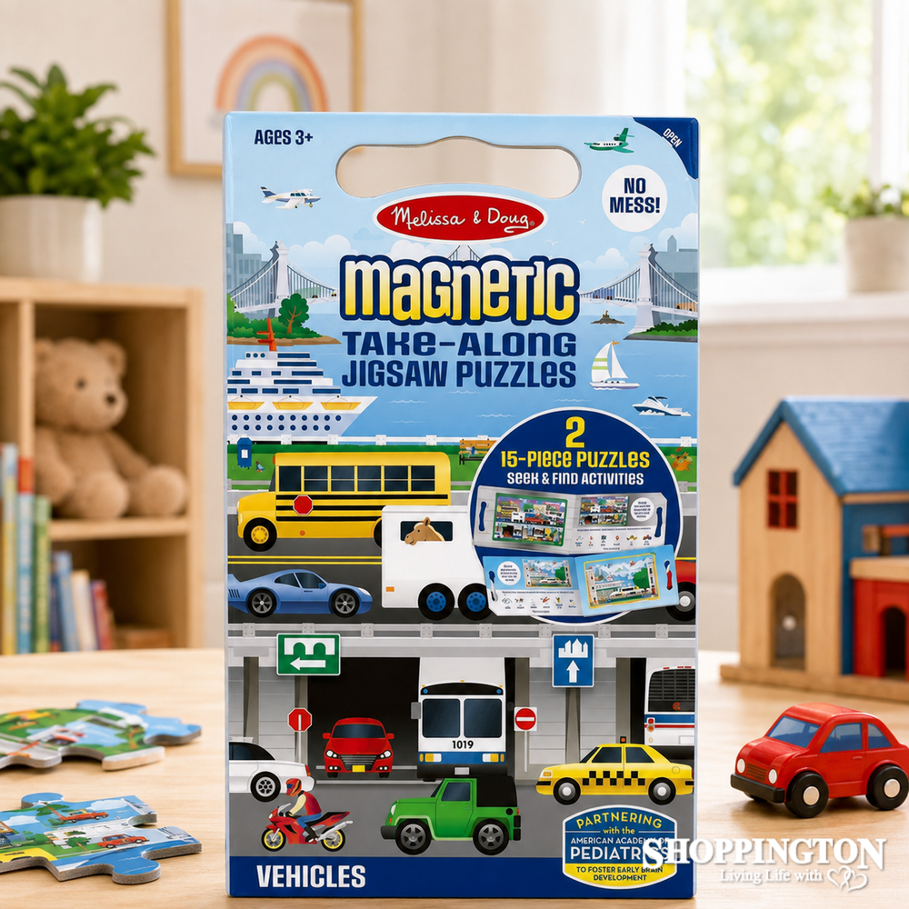 Melissa & Doug Magnetic Take-Along Jigsaw Puzzles - Vehicles