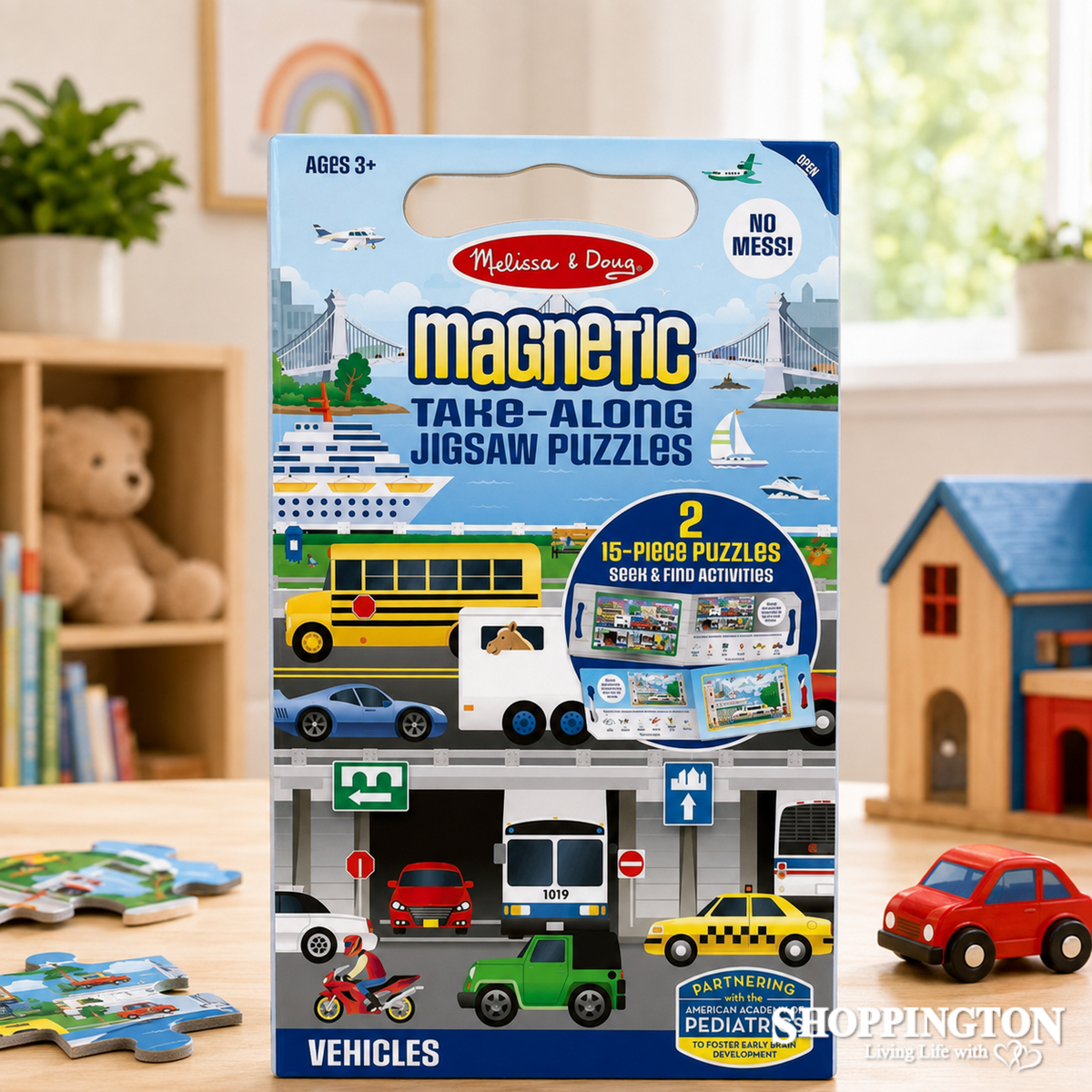 Melissa & Doug Magnetic Take-Along Jigsaw Puzzles - Vehicles