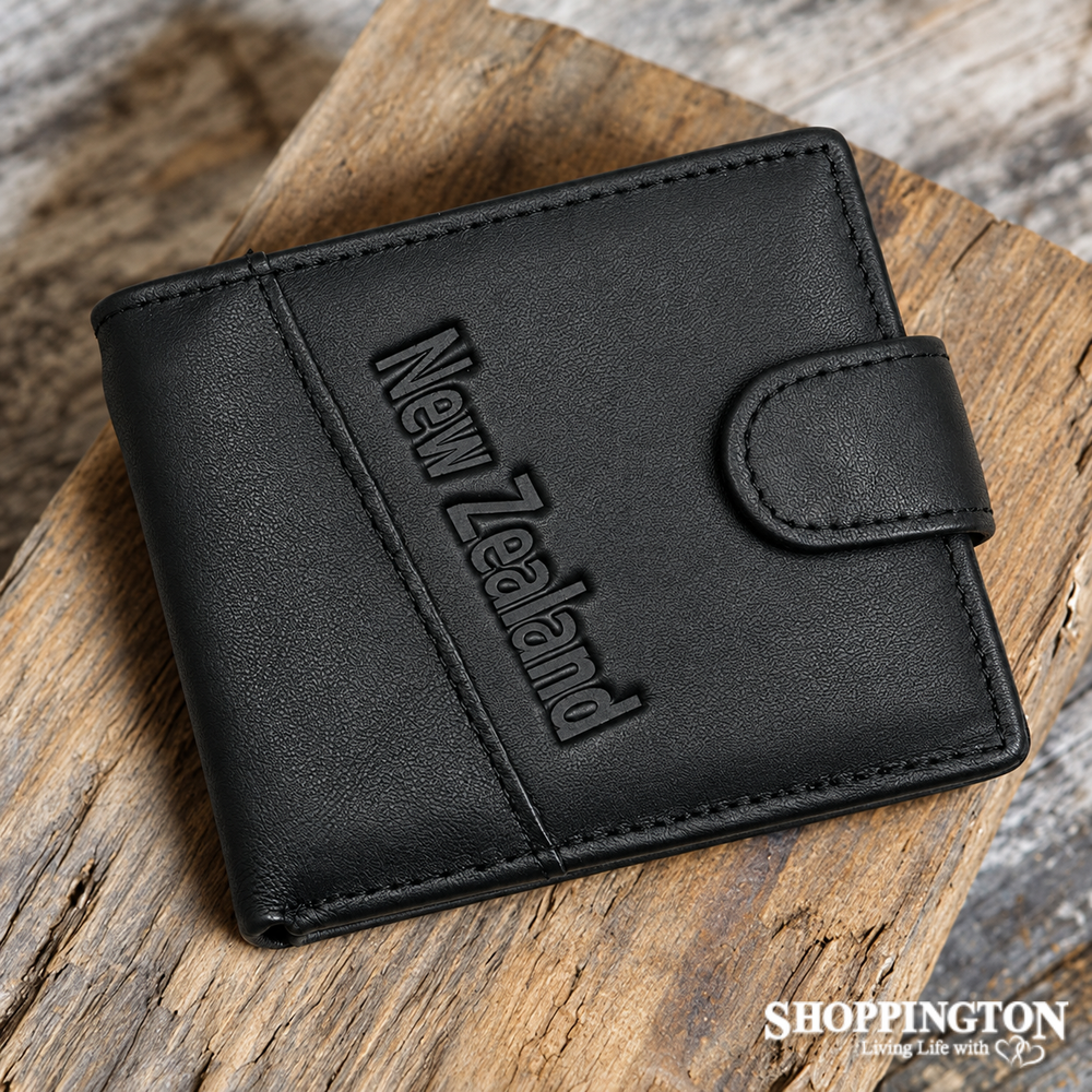 Men's  Smooth Leather Wallet - Plain Black New Zealand