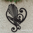 Metal Kiwiana Wall Art / Fantail Koru 55cm
