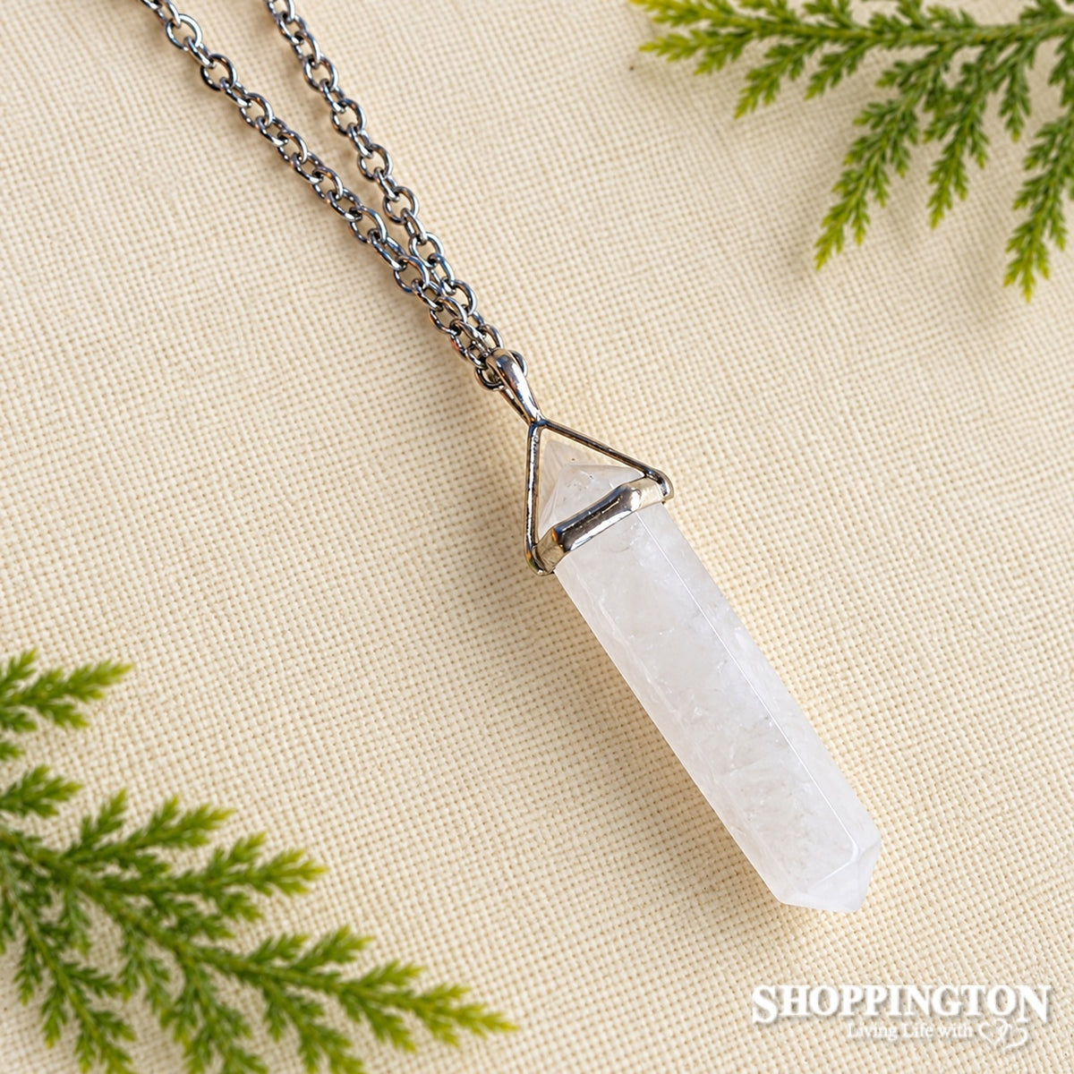 Crystal Pendant - White Quartz Point (sm)