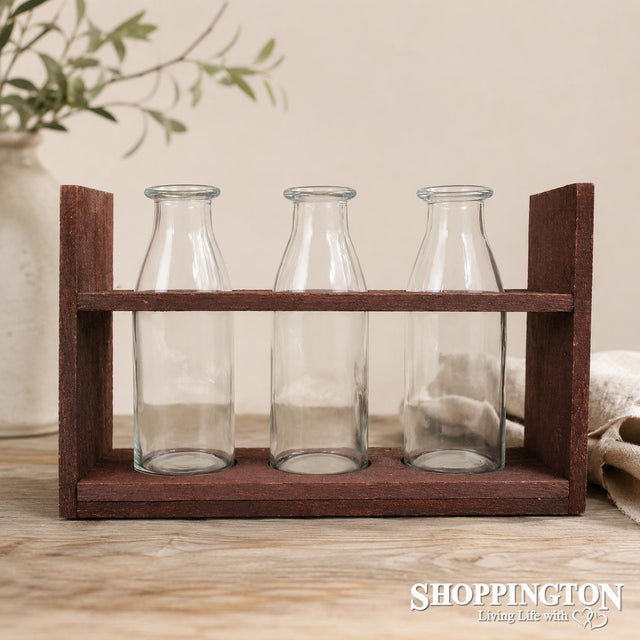 Mini Bottle Vases & Holder