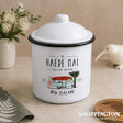 Moana Road Enamel Canister - Haere Mai