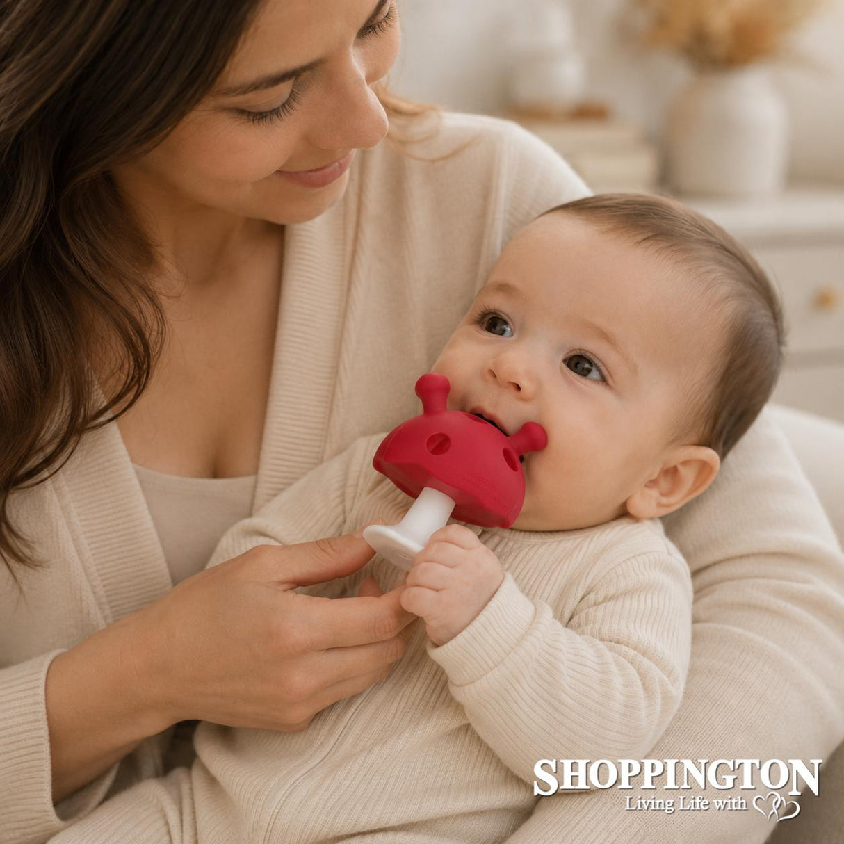 Mushroom Teether Chimney Red