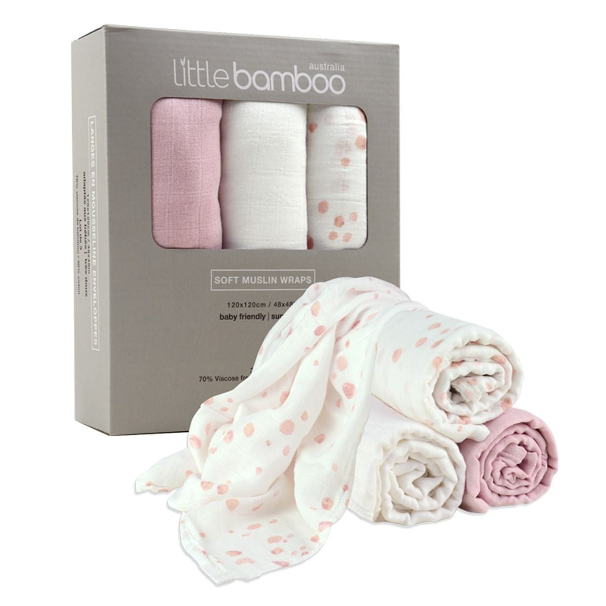 Muslin Wrap (3 pkt) - Dusty Pink