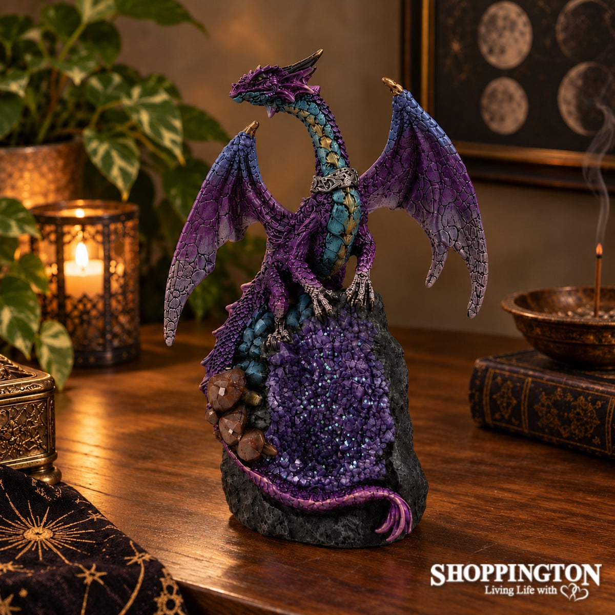 Purple Dragon on Geode