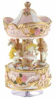 Horse Carousel 15cm - Pink & White