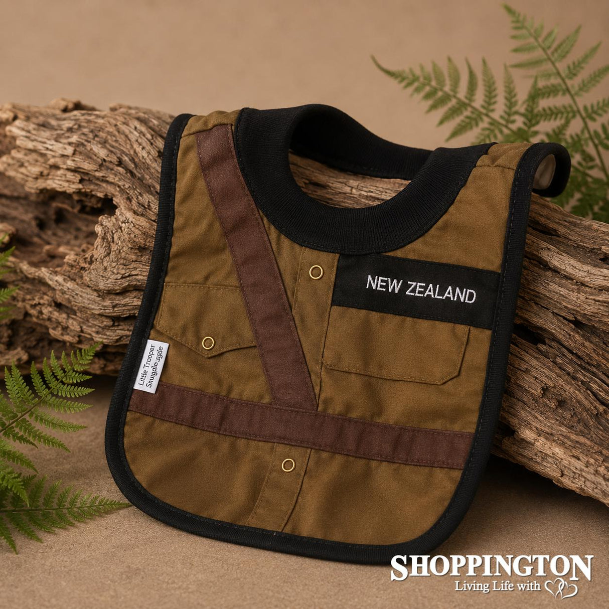 NZ Made Baby Bib / Army