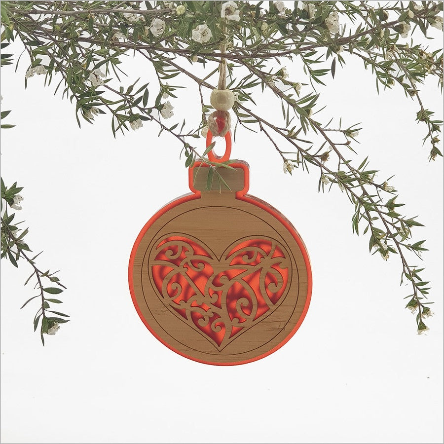 NZ Made Bauble: Red Heart