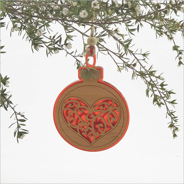 NZ Made Bauble: Red Heart