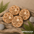 NZ Made Coaster Set Bamboo and Rimu: Bees