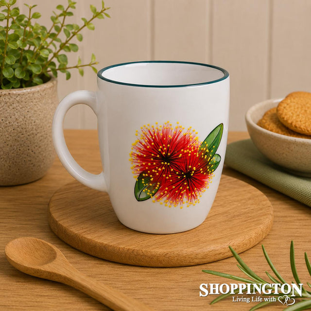 NZ Made Hand Painted - Double Pohutukawa Flower Blokes Mug