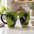 NZ Made Hand Painted - Green Tui Blokes Mug