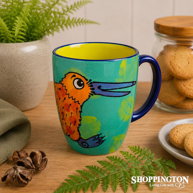 NZ Made Hand Painted - Green/Lime Kiwi Blokes Mug