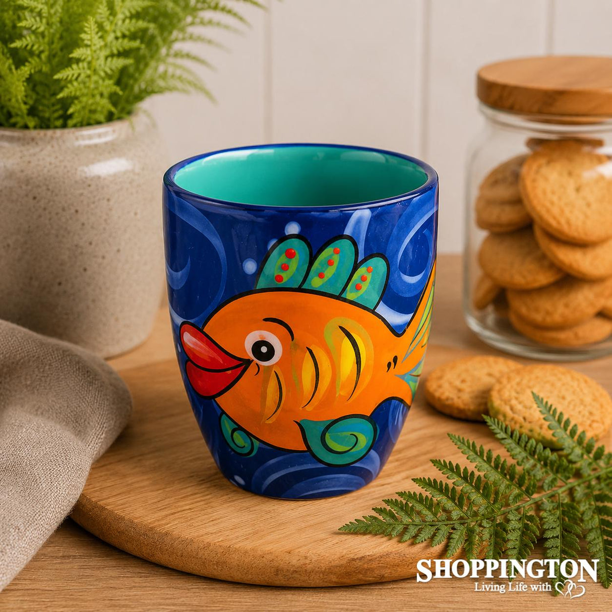 NZ Made Hand Painted -Orange Fish Blokes Mug